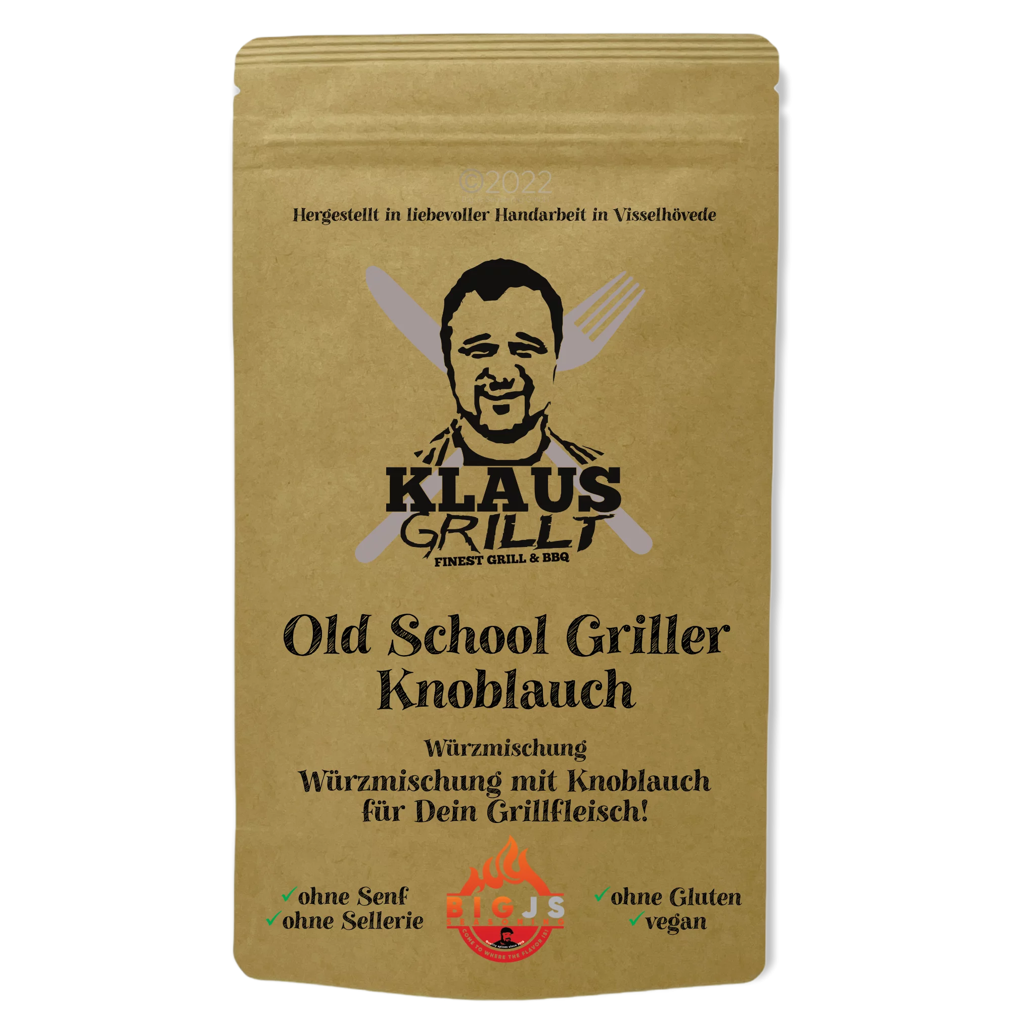 Klaus grillt Old School Griller Knoblauch, 250g Standbeutel