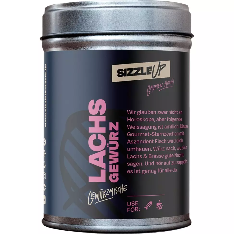 Sizzle Brothers, Lachsgewürz, 120g Dose